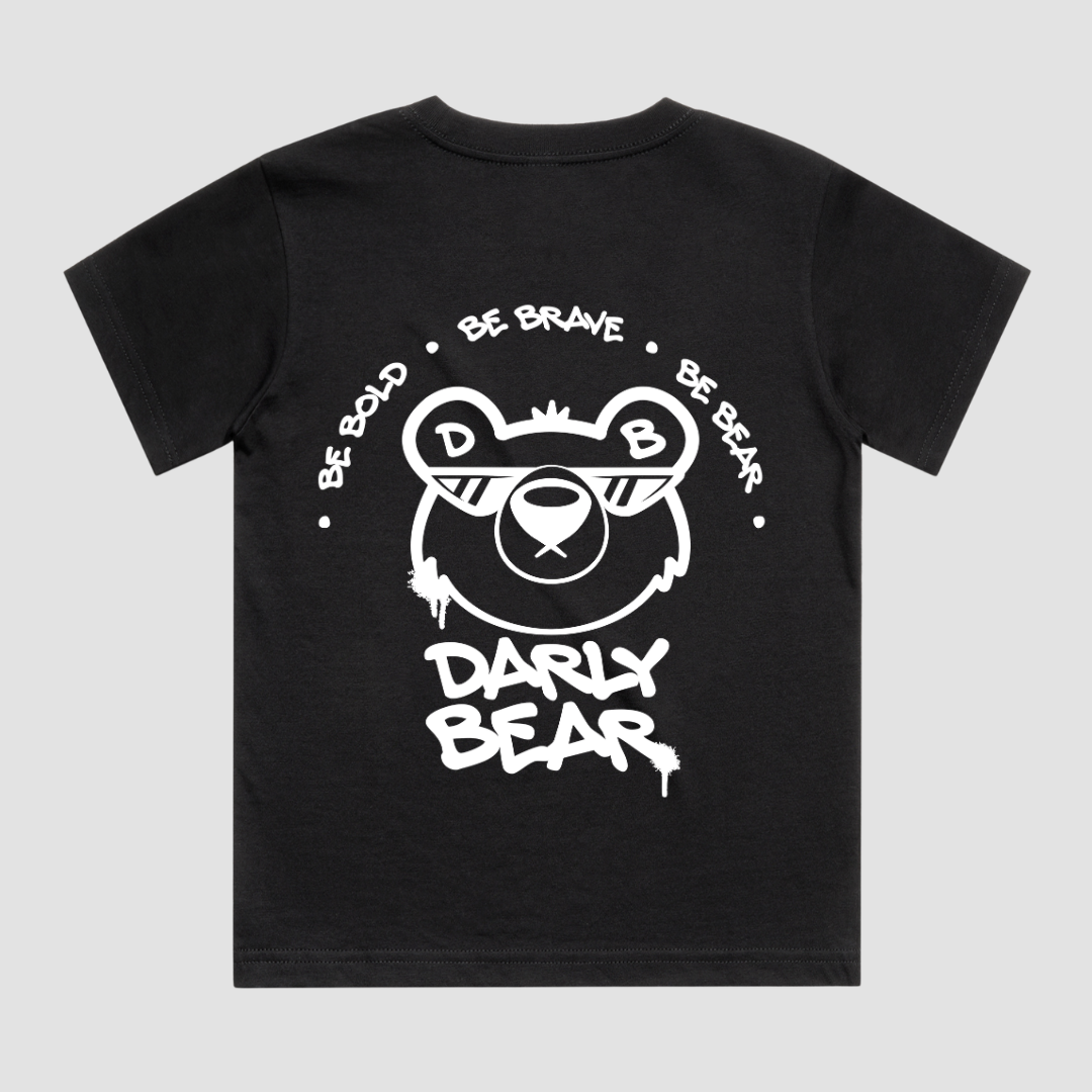 Darly Bear Graffiti Logo Black T-Shirt
