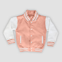 Born Cool - Kids Soft Pink Varsity Jacket | Sequin Tiger