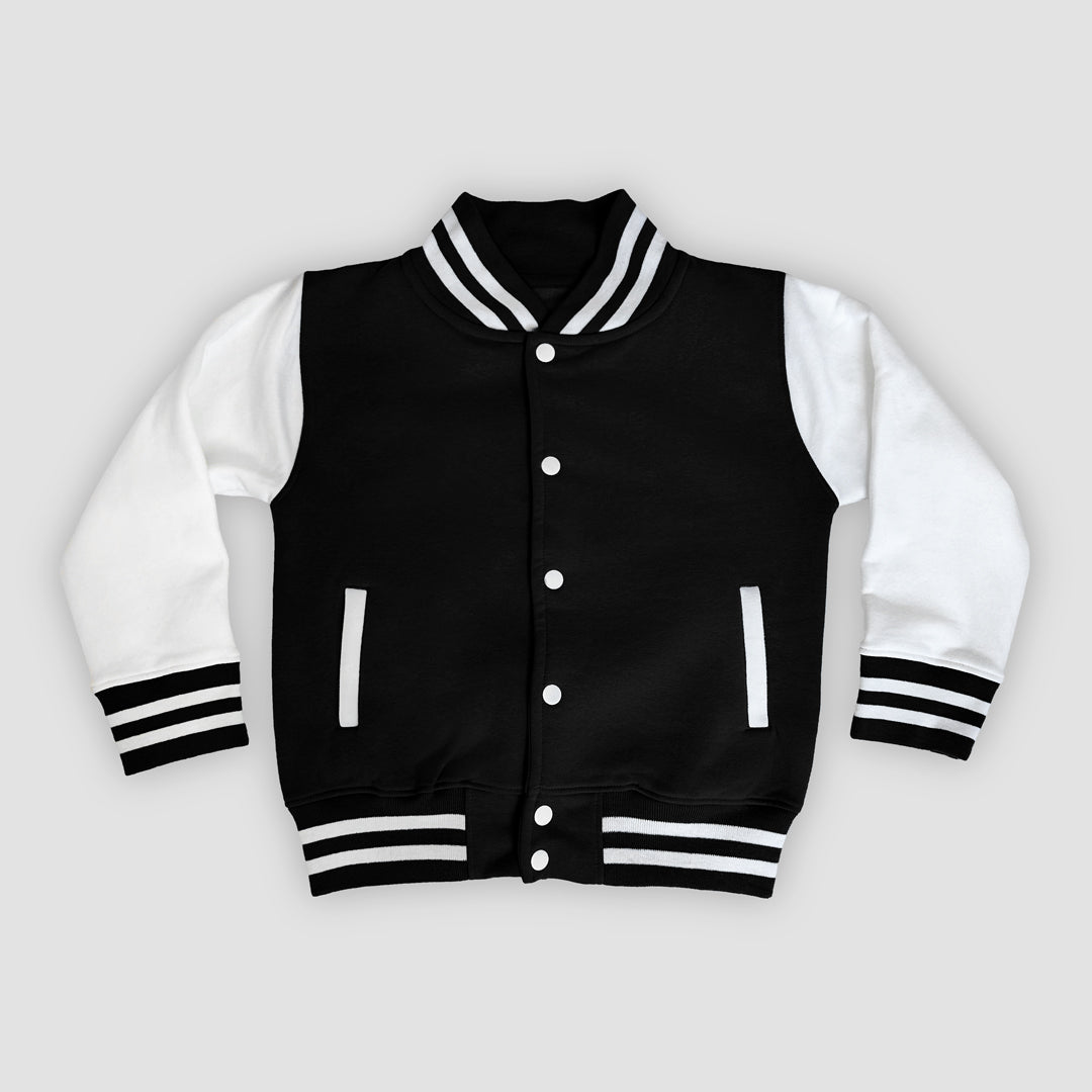 Born Cool - Kids Black Varsity Jacket | Sequin Tiger