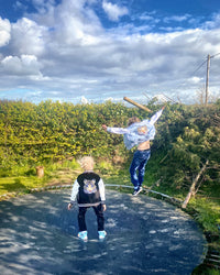 Born Cool - Kids Soft Blue Varsity Jacket | Sequin Tiger