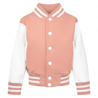 Born Cool - Kids Soft Pink Varsity Jacket | Sequin Tiger